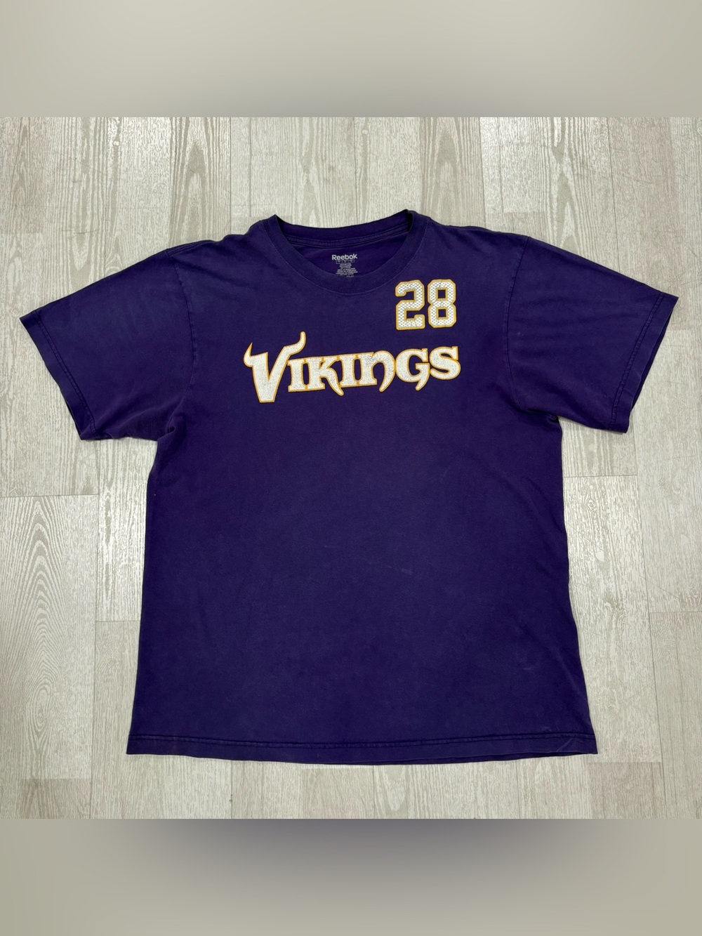 Reebok Minnesota Vikings Adrian Peterson 28 Shirt Mens Large Purple NFL